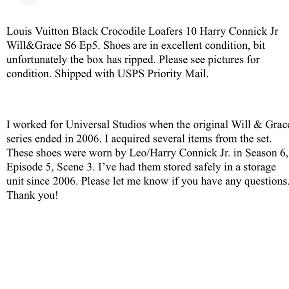 Louis Vuitton Black Crocodile Loafers 10 Harry Connick Jr Will&Grace S6 Ep5 - Picture 10 of 11
